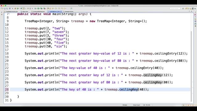 CeilingEntry Method in TreeMap Video-79 смотреть онлайн
