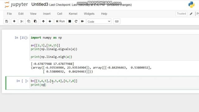 Eigenvalues and Eigenvectors ||Python #matrix  #python #basicsofpython #eigenvaluesandeigenvectors