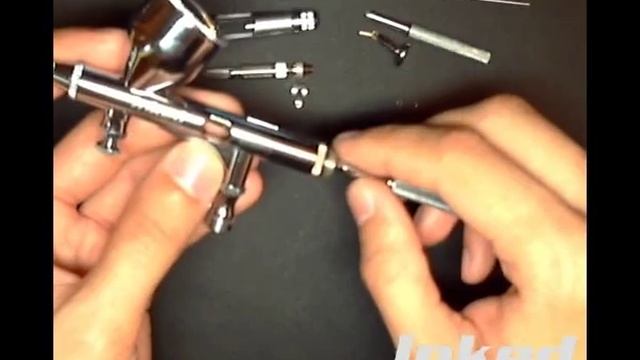 Аэрограф Inked. Замена уплотнителя иглы NBR на PTFE (тефлон). смотреть онлайн