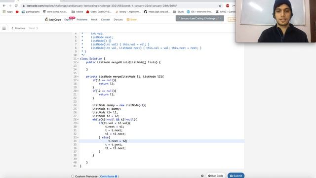 Merge K sorted lists | Leetcode 23 | Leetcode Hard ???| 2 Approaches | K log K | Live coding sessio смотреть онлайн