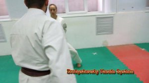 DrobyshevskyKarateSystem:Jitte-3-Combat Bunkai-Jodan Juji Uke Combination-Spear Disarm