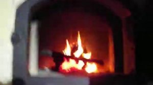 Русская печь с мангалом в шестке - первая растопка