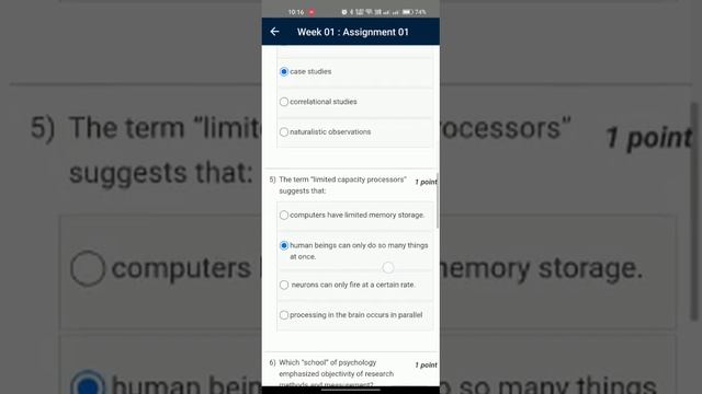 Introduction of Cognitive Psychology week 1 Assignment Solution 2023.