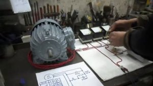 15 Подключение асинхронного двигателя  через конденсаторы РУС