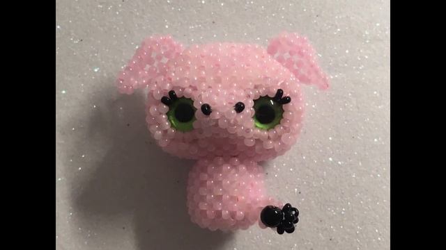 Амигуруми свинка из бисера