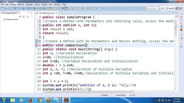 Java for Selenium Part 2: Java Program Example and Comments in Java Programs