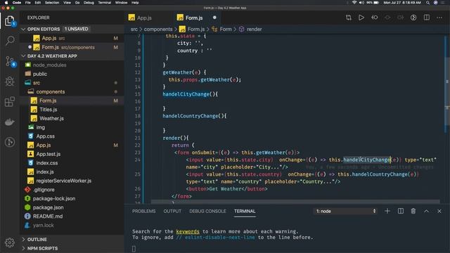 React Weather App Component Design #38