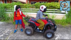 Дети и Машина. Воришка угнал квадроцикл, полицейский на машине отправился в погоню. Preten Play