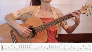 BALLADE POUR ADELINE Fingerstyle Guitar Tutorial with on-screen Tab - Richard Clayderman