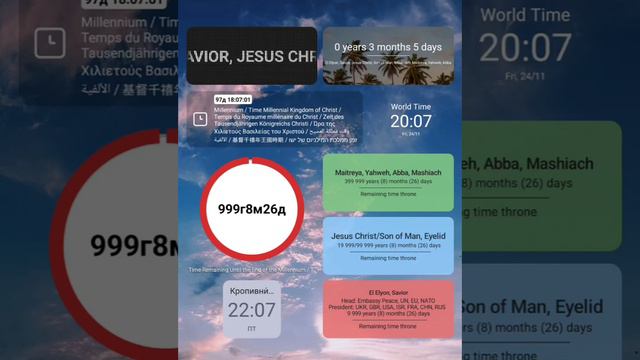 Час Міленіуму та інших призначень на 24.11.2023 р. Початок - 4:00 19.08.2023 р. смотреть онлайн