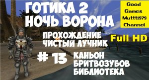 Готика 2 Ночь Ворона. Прохождение. Чистый лучник. Видео 13. Full HD. Яркендар. Каньон. Библиотека.