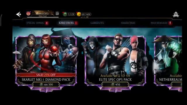 SKARLET MK11 DIAMOND PACK Opening | Mortal Kombat Mobile