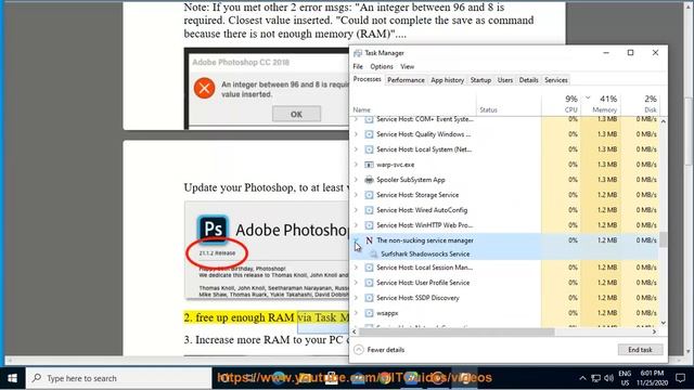 Fix Photoshop Not Enough Memory Error on Windows 10/8/7 смотреть онлайн