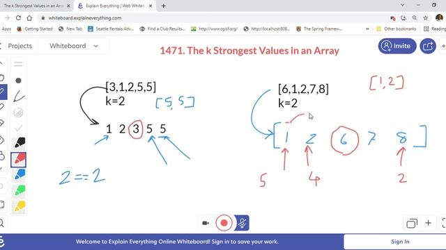 1471 The k Strongest Values in an Array LeetCode Java Solution Using Sorting & 2 Pointers смотреть онлайн