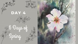 Как нарисовать цветок миндального дерева акварелью | 4 из 6 дней весны | Евгения Горбачева