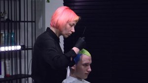 Glowing in the dark neon short hair cut | Неоновые короткие волосы светящиеся в темноте