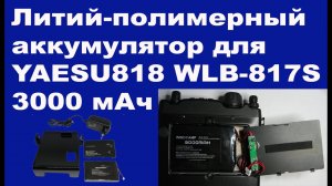 Литий-полимерный аккумулятор для YAESU818 WLB-817S 3000 мАч