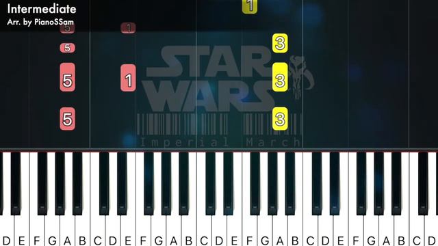[Intermediate] The Imperial March - Star Wars | Piano Tutorial with Finger Numbers смотреть онлайн
