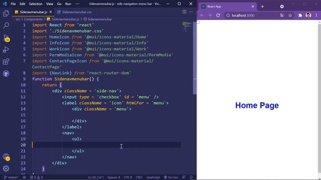 Build a responsive side navigation menu bar in React.js with React-Router-DOM in Tamil смотреть онлайн
