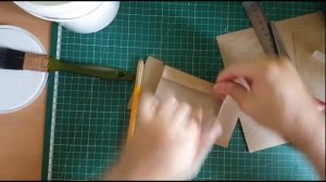 Обклейка крафт бумагой коробки из 2мм картона