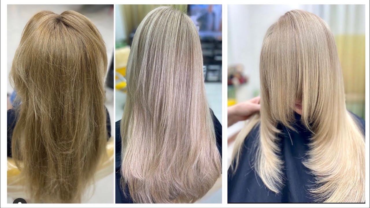 Рассветление длинных волос в блонд. Осветление окрашенных волос. Lightening long hair. смотреть онлайн