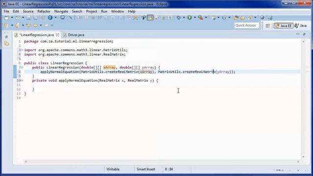 Linear Regression w/ Java & Normal Equation (Prototype Project 01)