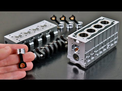 Сборка высокооборотного 4-цилиндрового мини-двигателя — 4-тактный двигатель!