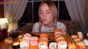 MUKBANG | ОПЯТЬ РОЛЛЫ/СУШИ | SUSHI/ROLLS | не ASMR