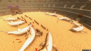 АКУЛА МЕГАЛОДОН ПРОТИВ ТИРАННОЗАВРА РЕКСА! Игра Beast Battle Simulator #3!