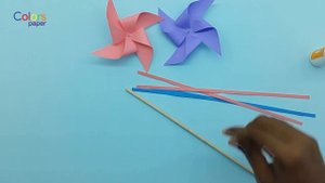 How to make a Paper Windmill (Pinwheel) that spins - Best Origami Windmill making tutorial