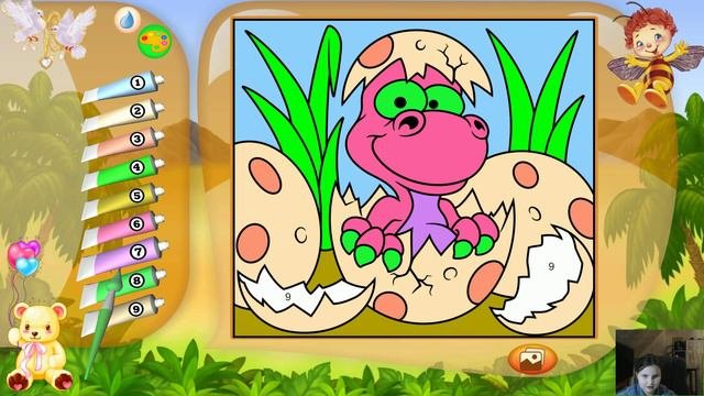 Раскраски Динозавры по цифрам продолжение часть 2( Color By Numbers - Dinosaurs)