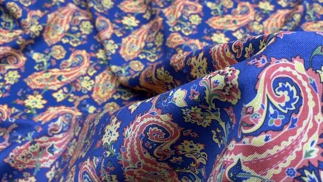 Платьевая синего цвета с принтом  оранжевые огурцы 29524