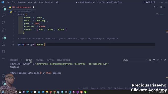 032 - Python Dictionaries | Python Tutorial for Beginners Full Course