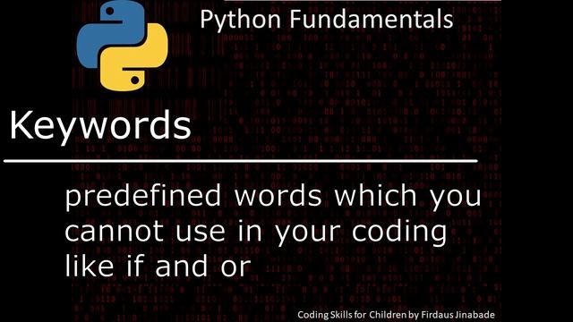 Fundamental concepts keyword identifiers in Urdu-Hindi lecture 6 by coding skills for children