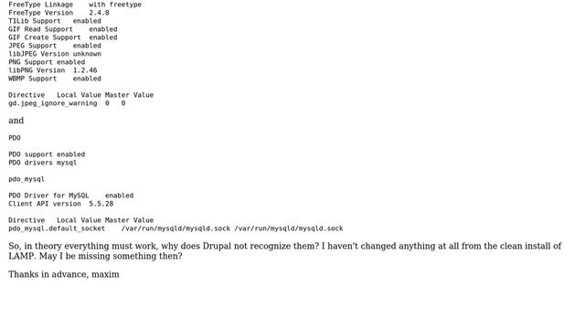 DevOps & SysAdmins: Drupal installation. GD and PDO issue on ubuntu amazon EC2