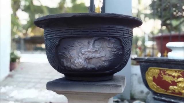 KHUÔN CHẬU TRÒN HOA VĂN - 3 вазона из цемента. Поделки для сада и дачи смотреть онлайн