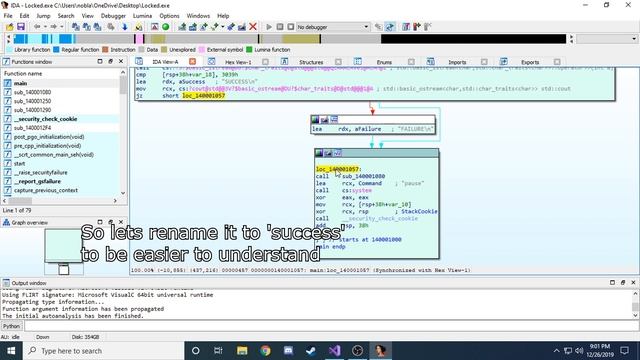 IDA Pro RE - Bypassing a basic passcode check