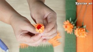 Осенние цветы из гофрированной бумаги/DIY