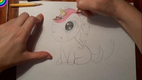 Как нарисовать единорожку. Семья Единорожек. Дочка Вишенка