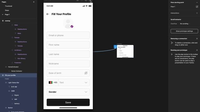Create a gender selector with figma variables.