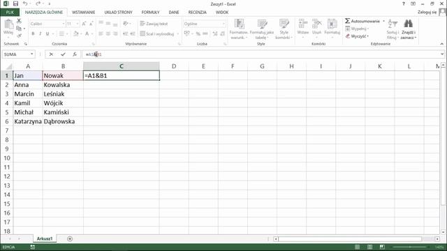 Excel Porady - Łączenie tekstu w Excelu /#11/ смотреть онлайн
