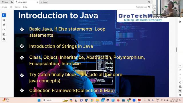 Automation Testing Core JAVA with Selenium Feb 22, 2024 Demo Class Call - 8009900785 to Enroll
