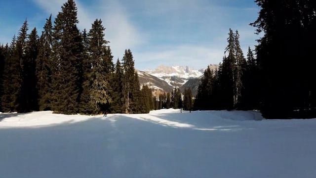 4K Ski: Italy 2019. Dolomites. Val Gardena. Piste Bravo смотреть онлайн
