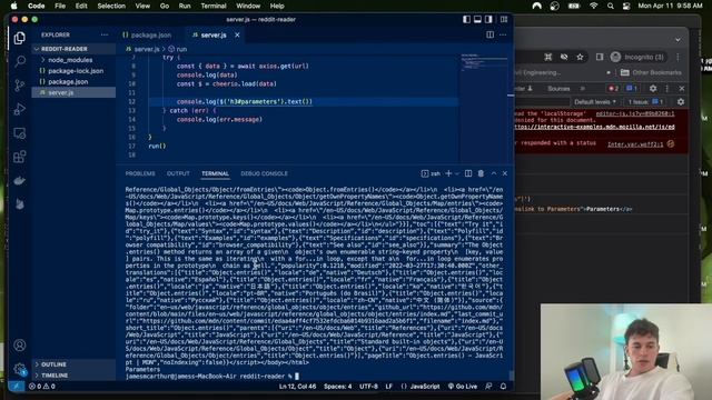 Learn Web Scraping by Scraping Reddit Activity Pt 1| Cheerio & Node.js