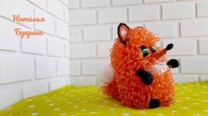 Мочалка- игрушка "Лисичка-сестричка" ,связана крючком.