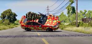 Шипы на дороге -  BeamNG Drive