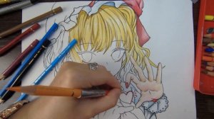 Рисуем аниме цветными карандашами