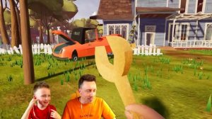 В гостях у ПРИВЕТ СОСЕД Hello Neighbor - Илья и папа совершают ЗАБЕГ в ДОМ к СОСЕДУ - Жестянка