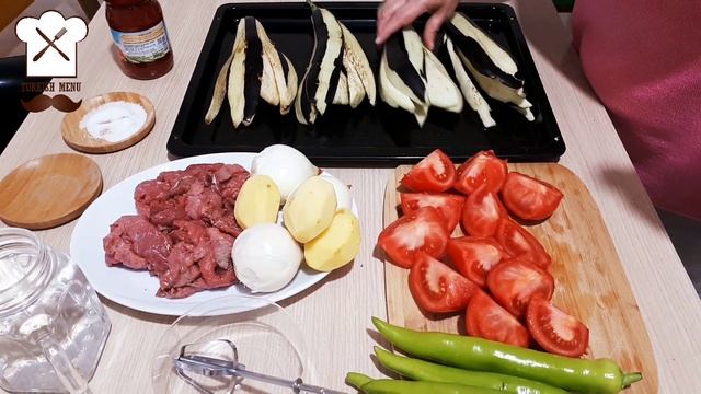 Кебаб в духовке '' Пармак кебаб '' Fırında Parmak Kebabı