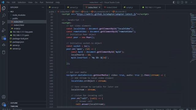 Node js + Peer js + Socket io, Audio Video Peer to Peer Calling смотреть онлайн